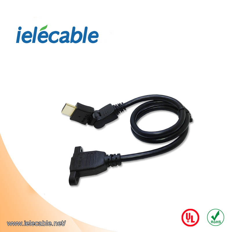 HDMI Male to Female Cable with Panel Mount 