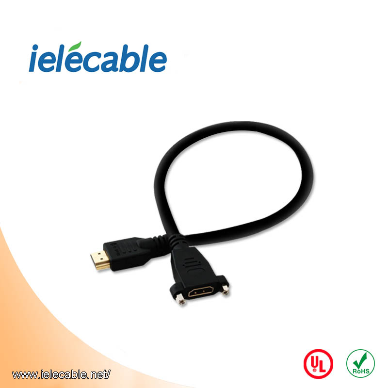 HDMI 公对母带耳朵连接线